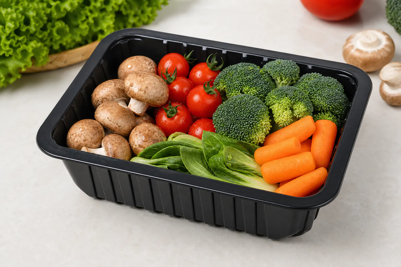 PREMIUM BLACK FOOD TRAY - Image 3